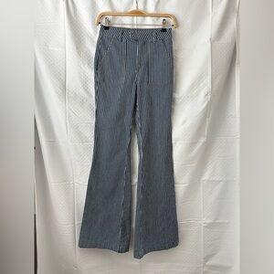 Forever 21 Navy Striped Flare Jeans